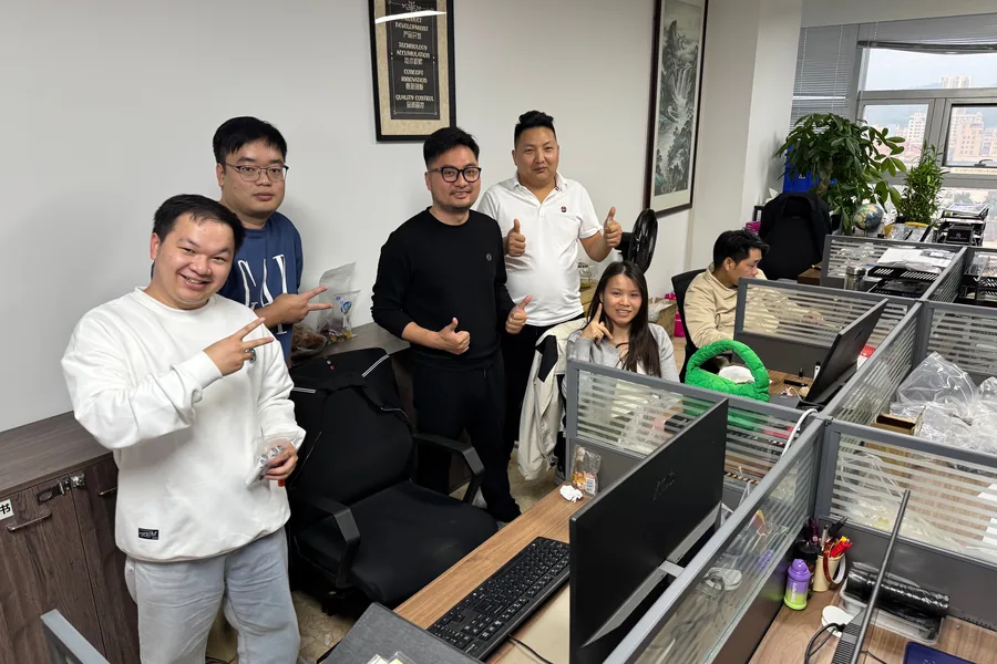 The product development team at a partner factory in Shenzhen